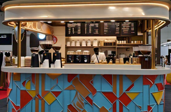 3D booth visualization by Expo Creators for World of Coffee Dubai 2025, offering detailed previews to ensure your custom booth reflects your brand identity.
